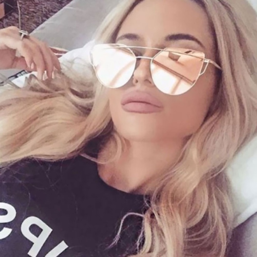 NEW Pink Gold Mirrored Aviators Sunglasses